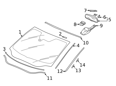 Glass - Windshield for 2020 Honda Clarity #0