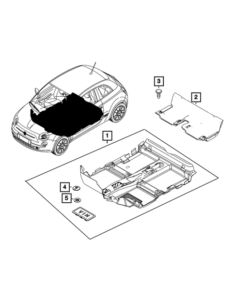 Carpets, Floor Mats, Load Floor, and Silencers for 2024 Fiat 500E #1