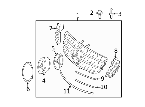 Grille & Components for 2009 Mercedes-Benz ML320 #0