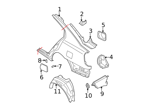 Quarter Panel & Components for 2005 Nissan Maxima #0