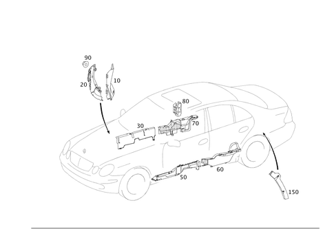 Cable Cover and Cable Ducts for 2009 Mercedes-Benz E320 #0