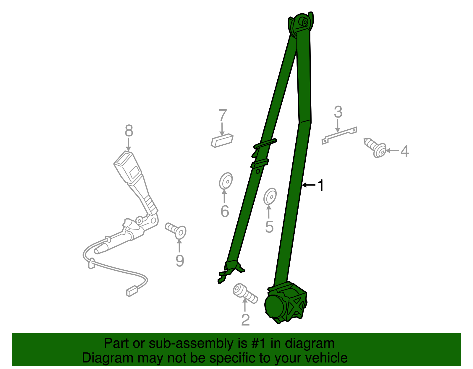 Seat Belt Assembly - BMW (72118076200)