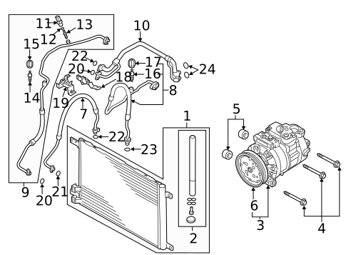 Condenser, Compressor & Lines for 2018 Audi A3 Quattro #0