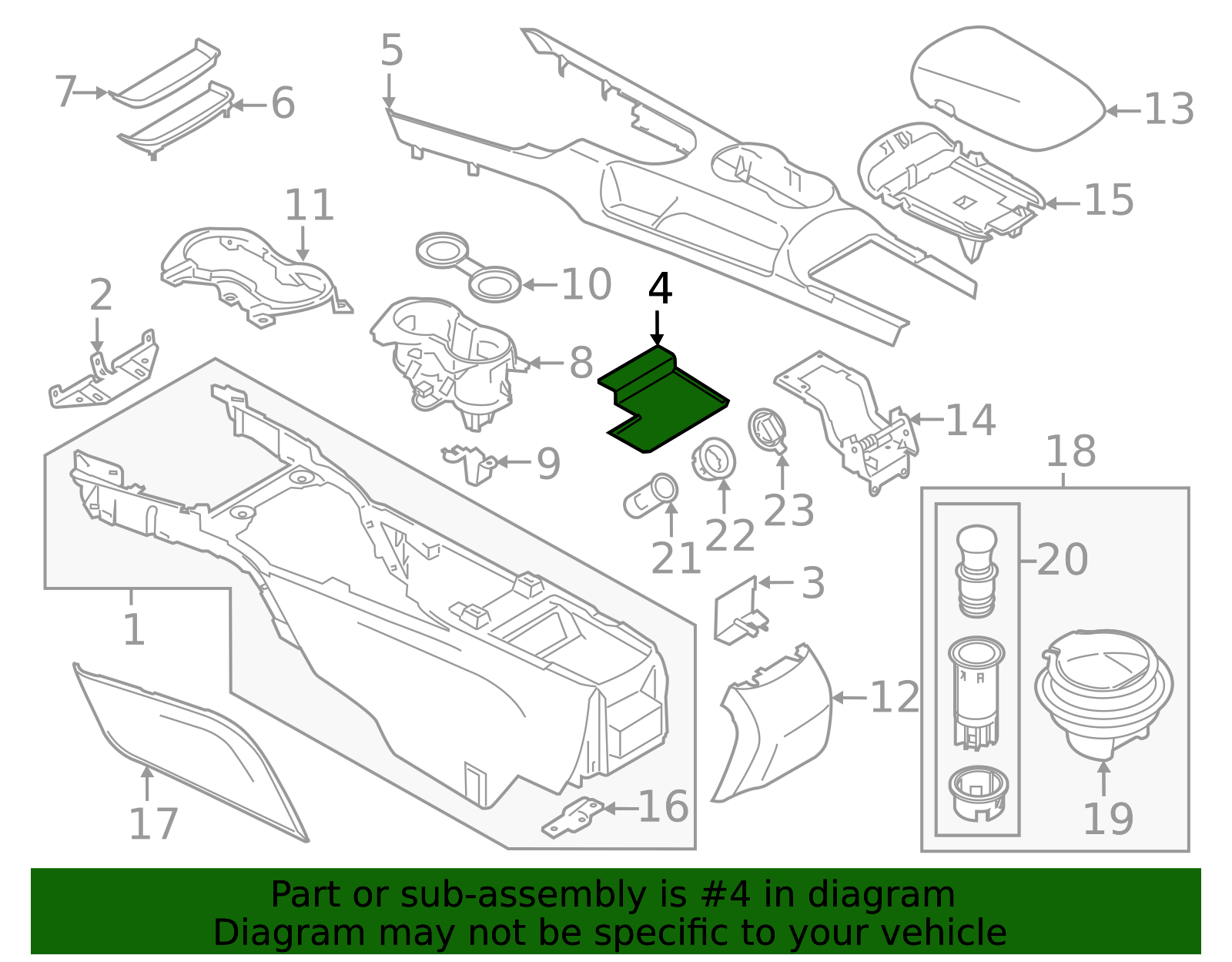 2015-2023 Ford Mustang Console Assembly Mat FR3Z-6313586-AA | Awesome ...