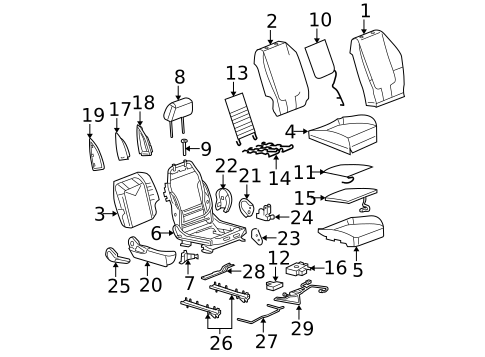 Passenger Seat Components for 2008 Chevrolet Malibu #1