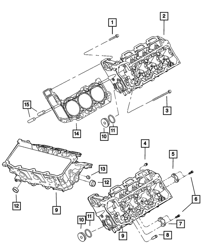 68236143AA - Engine 3.7L Six Cylinder: Cylinder Head, Partial Machined for Mopar Image