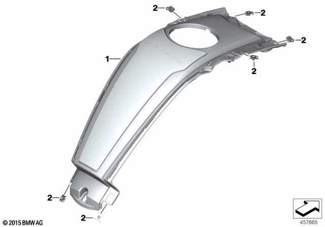 46638561311 - Frame and Mounting Parts: Tank Cover, Center - Monolith-met for BMW-Motorrad Image