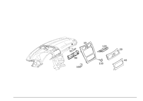 Wood Covering of Instrument Panel Pigeonhole and Ashtray for 2002 Mercedes-Benz CLK 55 AMG&reg; #0