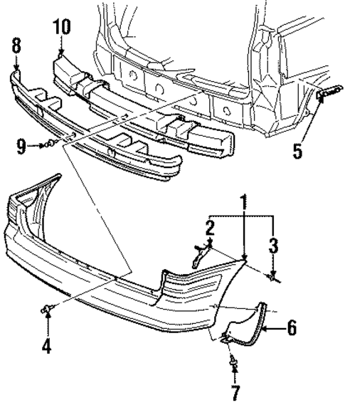Bumper & Components - Rear for 2000 Oldsmobile Silhouette #0