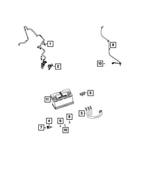 Battery, Battery Tray and Cables for 2019 Dodge Durango #2
