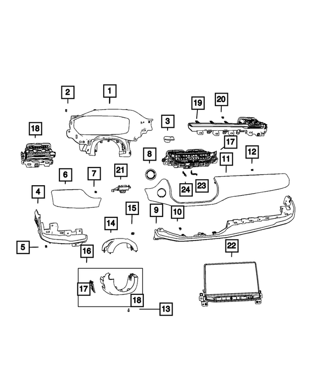7VA79DX8AA - : Instrument Panel Bezel for Mopar Image