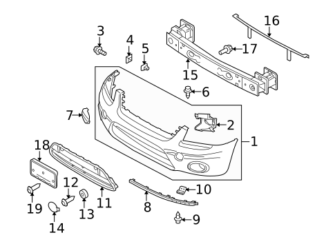 Bumper & Components - Front for 2013 Ford Transit Connect #0