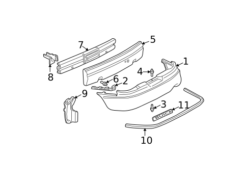 Bumper & Components - Rear for 2001 Buick Century #0