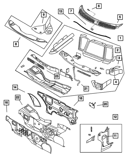 Cowl and Dash Panel for 2005 Dodge Neon #0