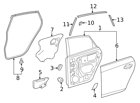 Door & Components for 2015 Toyota Prius #1