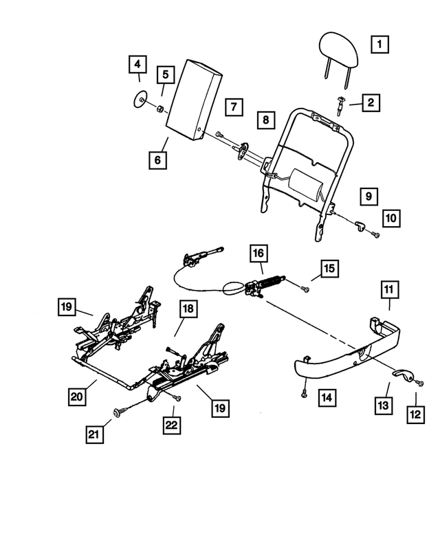 5083012AA - Interior Trim: Seat Recliner Handle, Right for Mopar Image image
