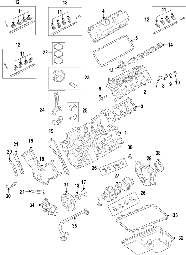 AL3Z6010B - Engine: Cylinder Block for Ford Image