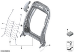 52107911655 - Seats: Backrest Frame Manual Left for Mini: Cooper C, Cooper S, Countryman S ALL4, Countryman SE ALL4, JCW Countryman ALL4 Image image