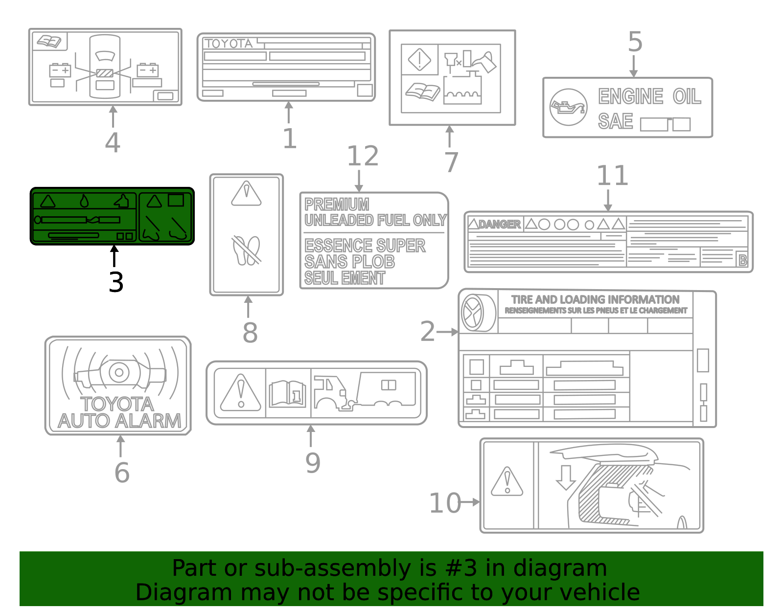 2024-2025 Toyota Land Cruiser Caution Label 7454A-60150 | Toyota