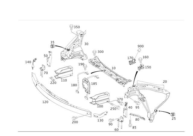 2046200172 - Front-End Assembly, Front Panel: Stiffener for Mercedes-Benz Image image