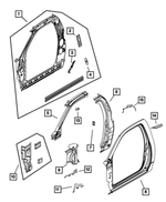 55372406AI - Body Sheet Metal Except Doors: Body Side Aperture Inner Panel, Right for Mopar Image