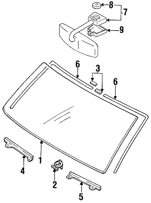 Glass - Windshield for 1993 Dodge Colt #0