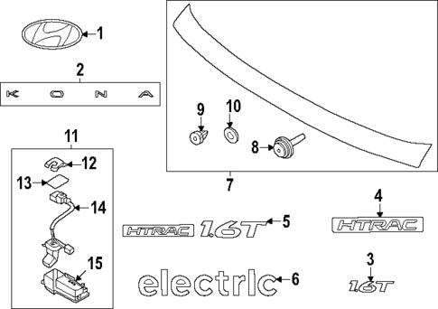 Exterior Trim - Lift Gate for 2024 Hyundai Kona #0