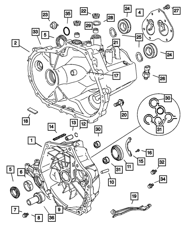 5016883AA - NVG Manual Transaxle 5 Speed: Transmission Case for Mopar Image