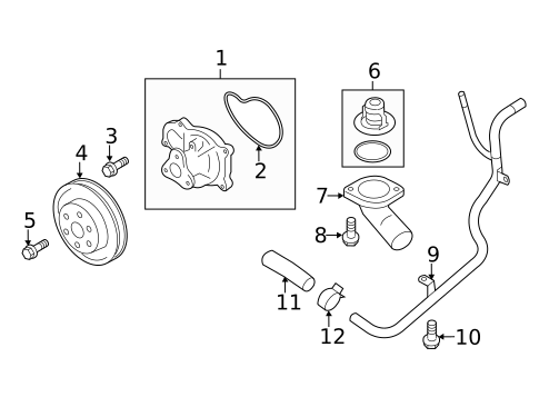 Water Pump for 2013 Subaru Outback #0
