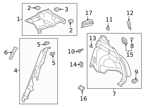 Interior Trim - Quarter Panels for 2019 Lexus UX200 #0