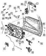 1UJ81DX8AJ - Doors, Door Mirrors and Related Parts: Exterior Door Handle, Left for Mopar Image