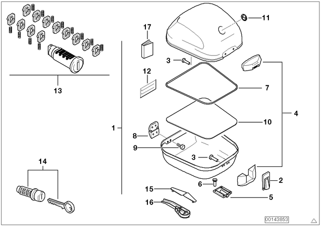 51257660863 - : Set Of Locks Top Case for BMW-Motorrad Image