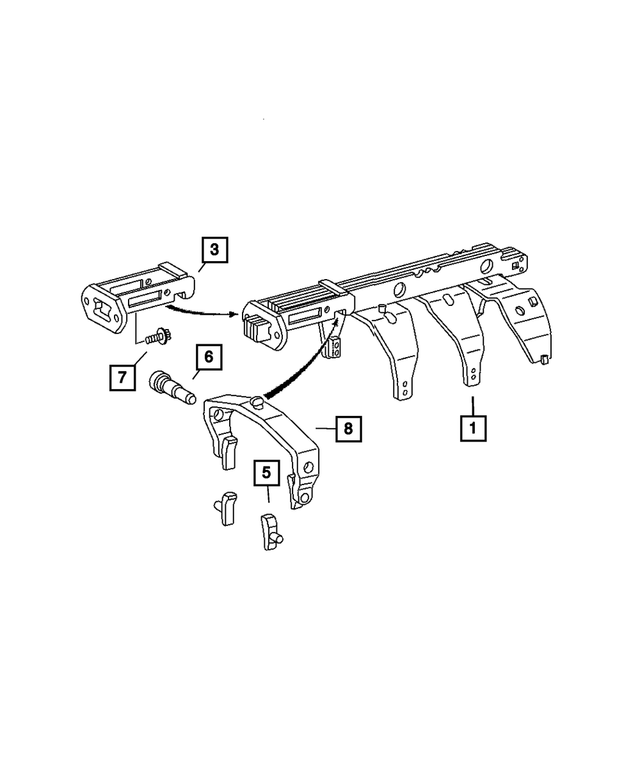 68001748AA - Mercedes Benz Manual Transmission 6 Speed: Shift Rail Guide Plate, Front for Mopar Image