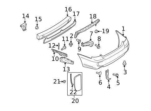 Bumper & Components - Rear for 2009 Subaru Legacy #0
