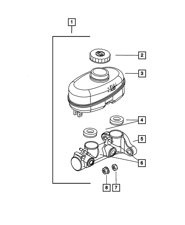 4723394 - Service Brakes: Master Cylinder Reservoir Pin, Mounting for Mopar Image