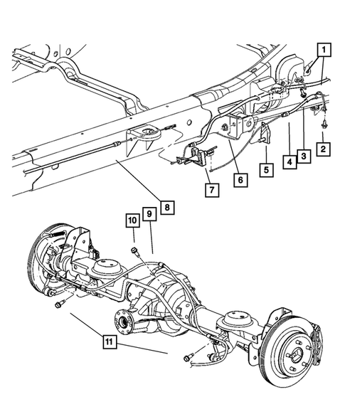 Parking Brake Lever and Cables for 2006 Dodge Durango #1