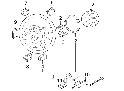 Steering Wheel & Trim for 2007 Audi A8 Quattro #0