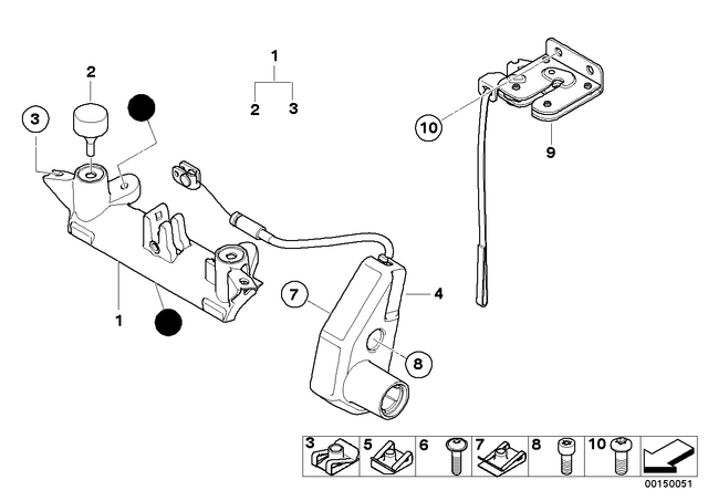 52537691785 - : Locking Mechanism, Seat, Rear for BMW-Motorrad Image
