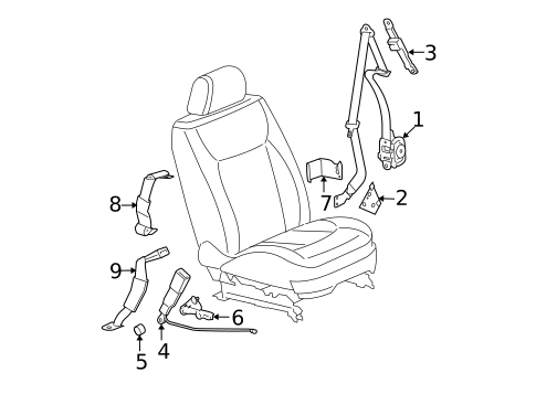 Front Seat Belts for 2011 Cadillac DTS #0