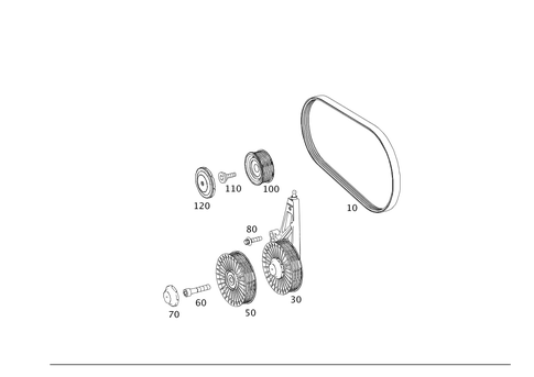 V-Belt, Belt Tensioner, Guide Pulley for 2014 Mercedes-Benz GLK250 #0