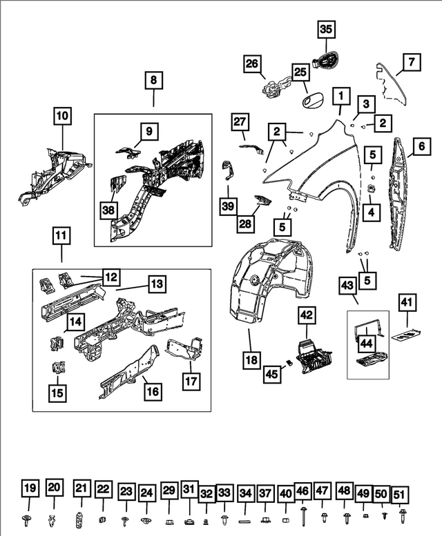 6505638AA - Body Sheet Metal Except Doors: Hex Head Screw for Mopar Image