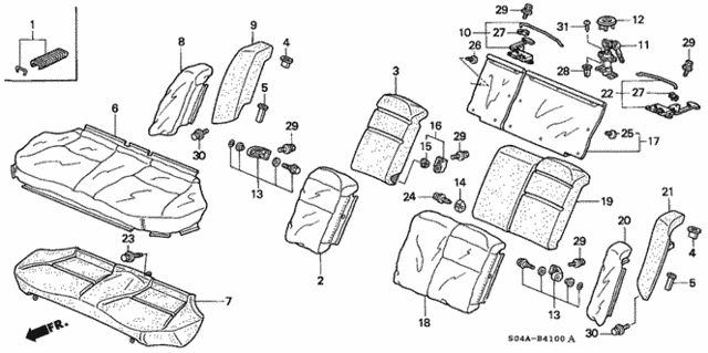 Rear Seat (1) for 2000 Honda Civic #0
