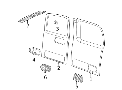 Interior Trim - Back Door for 1998 Chevrolet Express 2500 #0
