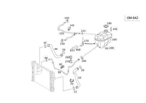 Expansion Tank, Mounting and Hoses for 2009 Mercedes-Benz E320 #0