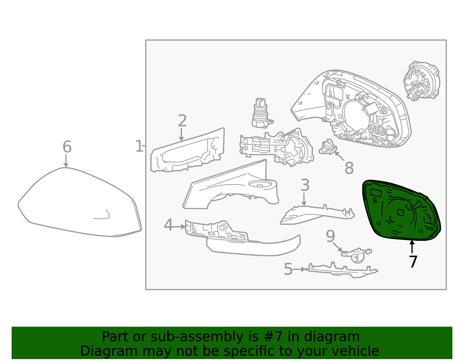 2023-2025 Toyota bZ4X Mirror Glass 87931-42K20 | Toyota Parts Express
