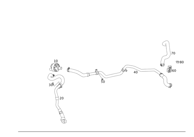 1908302000 - Heating and Ventilation: Hose Line for Mercedes-Benz: AMG GT, AMG GT Black Series, AMG GT C, AMG GT R, AMG GT S Image