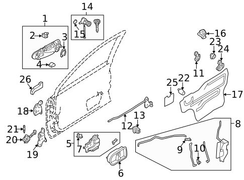 Front Door for 1999 Mazda 626 #0