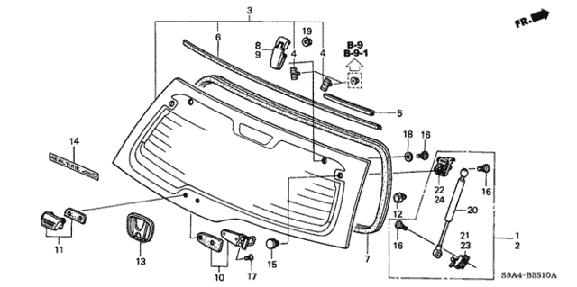 Rear Hatch Glass for 2003 Honda CR-V #0