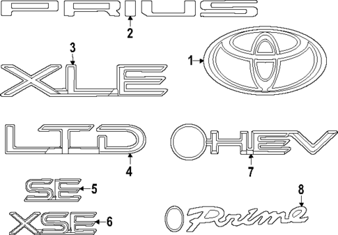 Exterior Trim - Lift Gate for 2024 Toyota Prius Prime #0