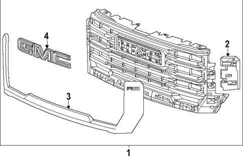 Grille & Components for 2025 GMC Sierra 2500 HD #1